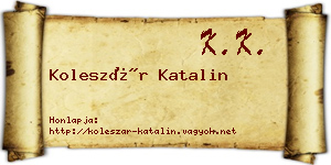 Koleszár Katalin névjegykártya