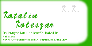 katalin koleszar business card