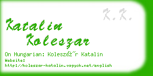 katalin koleszar business card